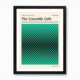 Crocodile Cafe Retro Art Print Art Print