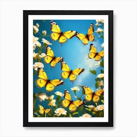 Butterflies In The Garden 2 Art Print