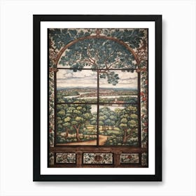 Window View Of Copenhagen Denmark In The Style Of William Morris 2 Poster