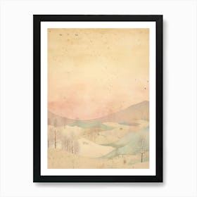 Hokkaido. Winter: Japanese Aesthetic Landscape, Vintage Wall Art Home Decoration Art Print