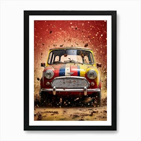 Mini Cooper S Retro Racing Car Art Print