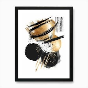 Abstract Gold And Black Painting 52 Art Print