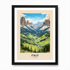 Dolomites Alta Via Italy 2 Vintage Hiking Travel Poster Art Print