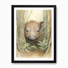 Storybook Animal Watercolour Buffalo 1 Art Print