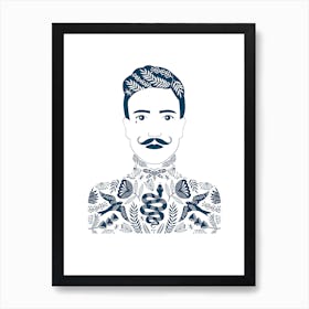 Tattoo Man Navy Art Print