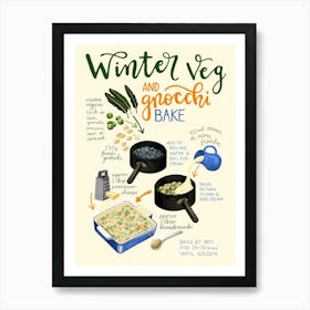 Winter Veg And Gnocchi Bake Art Print