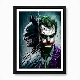Batman And Joker Art Print