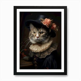 Regal Cat In A Hat B Art Print