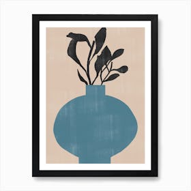 Blue Vase With Flowers Art Print