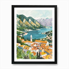 Travel Poster Happy Places Kotor 4 Art Print