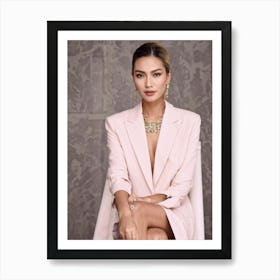 Asian Woman In Pink Suit 1 Art Print