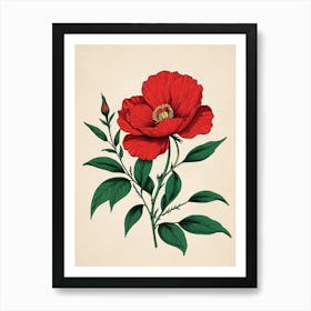 Red Poppy Flower Art Print