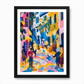 Matisse Inspired, Street Musicians, Fauvism Style Art Print