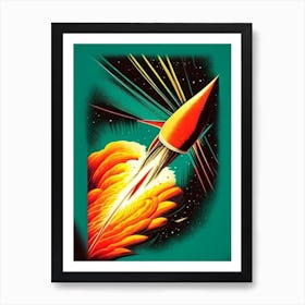 Meteor 2 Vintage Sketch Space Art Print