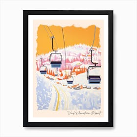 Poster Of Vail Mountain Resort   Colorado, Usa, Ski Resort Pastel Colours Illustration 1 Art Print