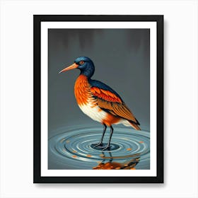 Bird In Water Art Print