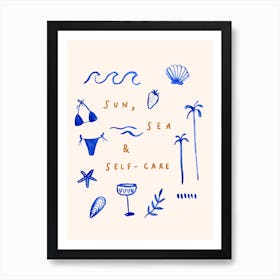 Sun Sea and Self Care Art Print