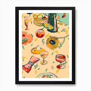Cocktails In The Garden Art Print