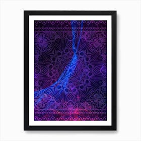 Cosmic mandala #9 - space neon poster Art Print