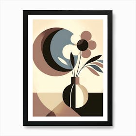 Abstract Flowers In A Vase In Boho Art 4 Art Print