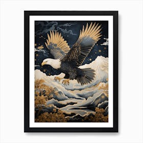 Eagle 2 Gold Detail Painting Art Print