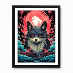 Devil Fox Japanese Style Art Print