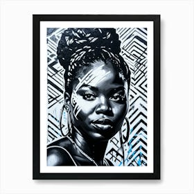Graffiti Mural Of Beautiful Black Woman 66 Art Print