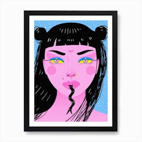 Snake Woman Art Print