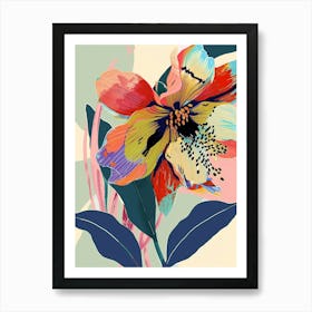 Colourful Flower Illustration Hellebore 3 Art Print