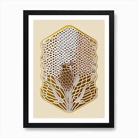 Honey Comb 2 William Morris Style Art Print