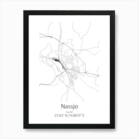 Nassjo,Sweden Minimalist Map Art Print