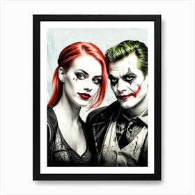 Joker And Batman Art Print