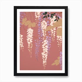 Wisterias Flower Big Bold Illustration 2 Art Print