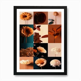 Collage Of Flowers, Autumn Collection  Art Print