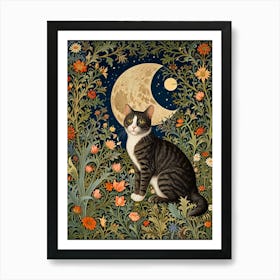 William Morris Cat In The Moonlight 5 Art Print