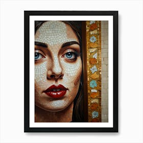 Mosaic Portrait Of A Woman Art Print