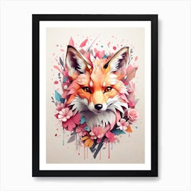 Fox Head Painting Art Print