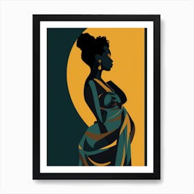 Silhouette Of A Pregnant Woman 1 Art Print