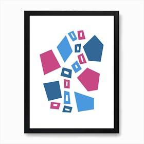 Blue, Purple and Pink Geometric Art Print