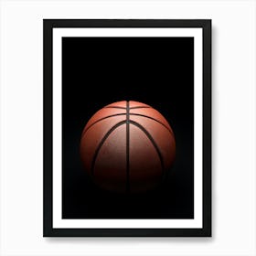 Basketball Ball On Black Background Art Print