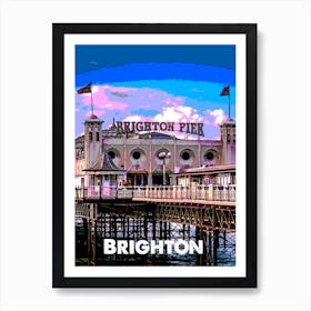 Brighton, Resort, UK, Art, Beach, Wall Print Art Print