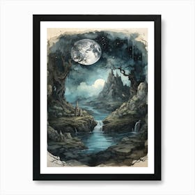 Moonlight In The Forest Art Print