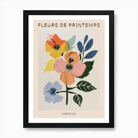 Spring Floral French Poster  Hibiscus 2 Art Print
