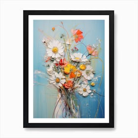 Abstract Flower Painting Daisy 3 Art Print