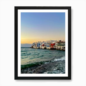 Sunset In Mykonos Art Print