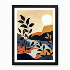 Sunset In The Mountains, Boho Style, Boho Print Art Print