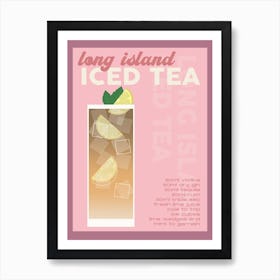 Burgundy Long Island Iced Tea Cocktail Art Print