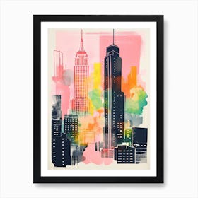 New York In Risograph Style 4 Art Print