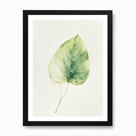 Primrose Leaf Minimalist Watercolour Art Print