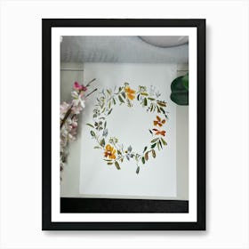 Floral Wreath 1 Art Print